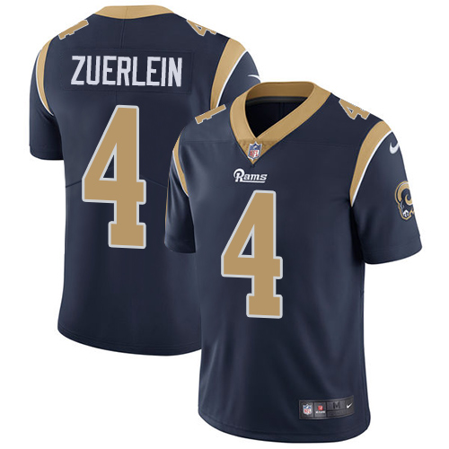 Nike Rams #4 Greg Zuerlein Navy Blue Team Color Men's Stitched NFL Vapor Untouchable Limited Jersey - Click Image to Close